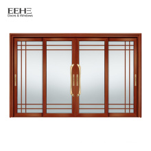 Grill design wardrobe aluminium sliding glass door